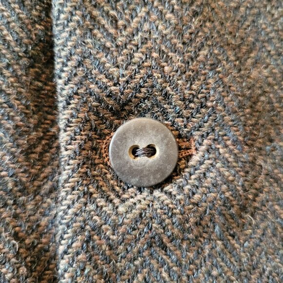 Harris Tweed Handwoven Wool Blazer Jacket Sears Herringbone Gray Sports Coat - Picture 9 of 12